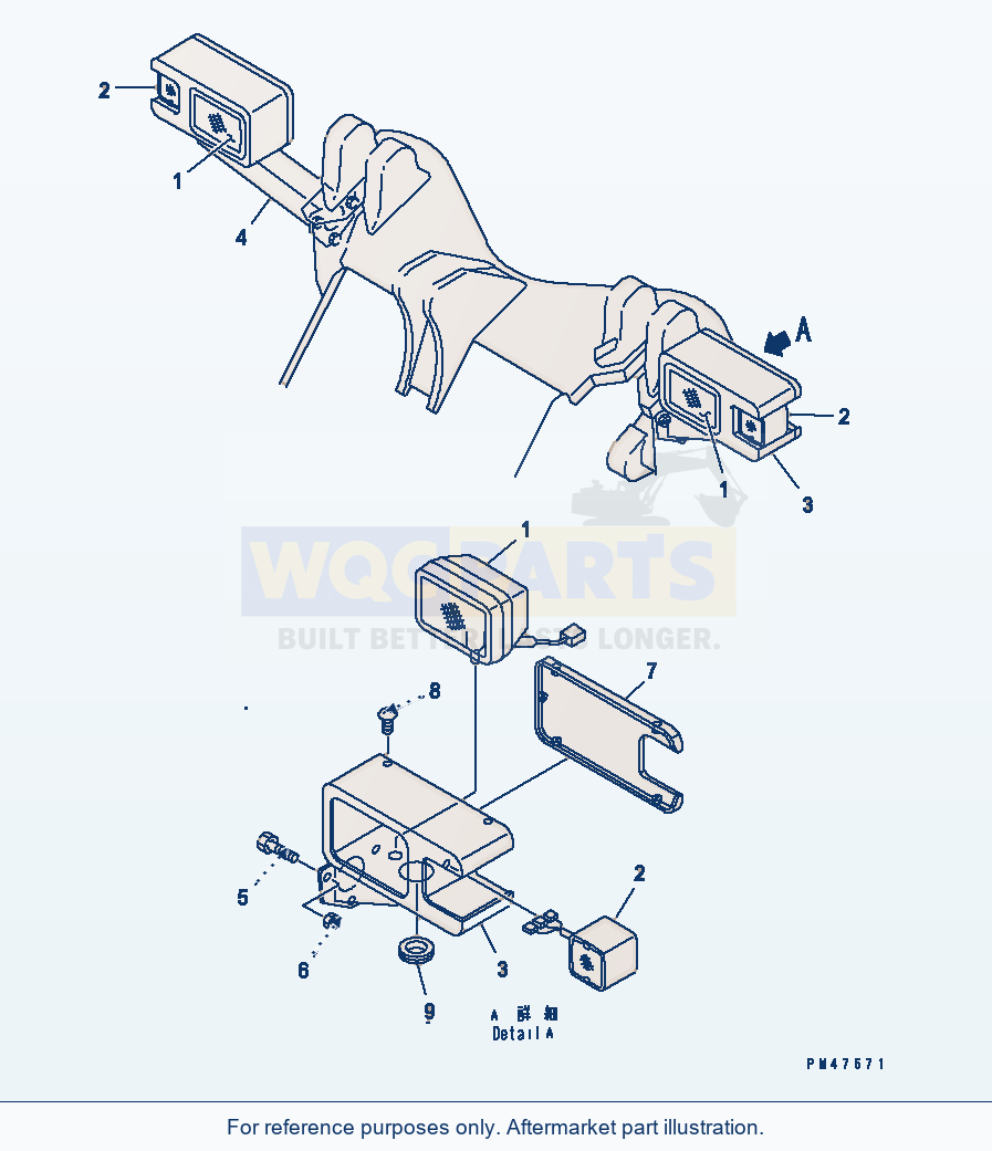 Komatsu WA180-3 Electrical System (Front Lamp)(#50001-) parts diagram