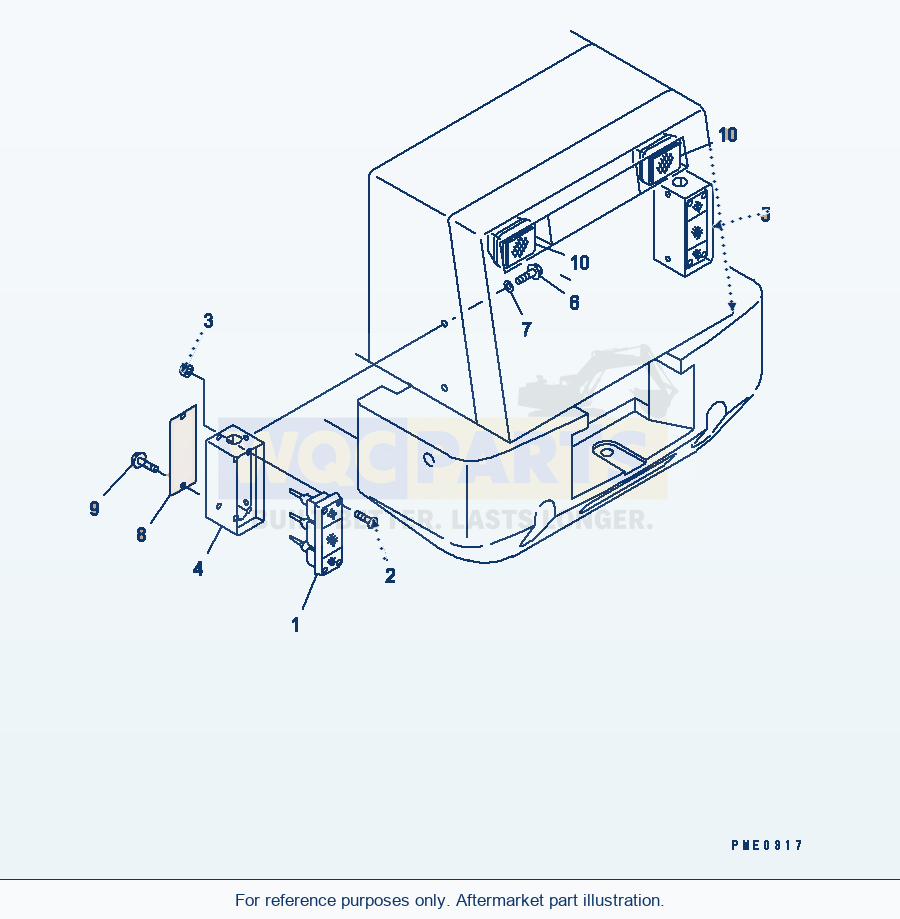 Komatsu WA180-3 Electrical System (Rear Lamp)(#50001-) parts diagram