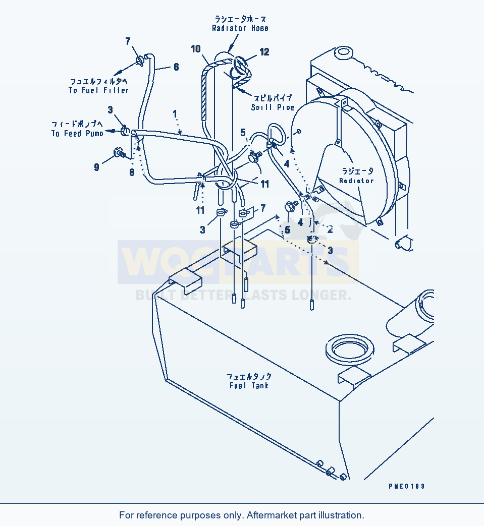 Komatsu WA180-3 Fuel Piping(#50001-) parts diagram