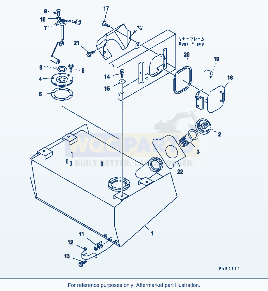 Komatsu WA180-3 Fuel Tank(#50001-) parts diagram