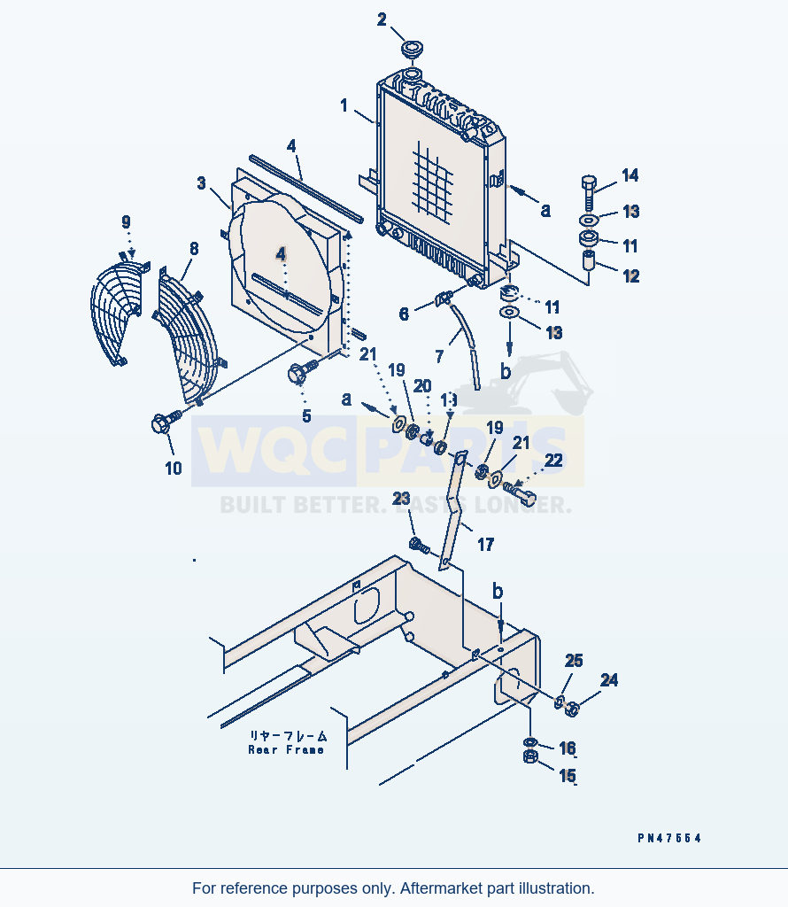 Komatsu WA180-3 Radiator(#50001-) parts diagram
