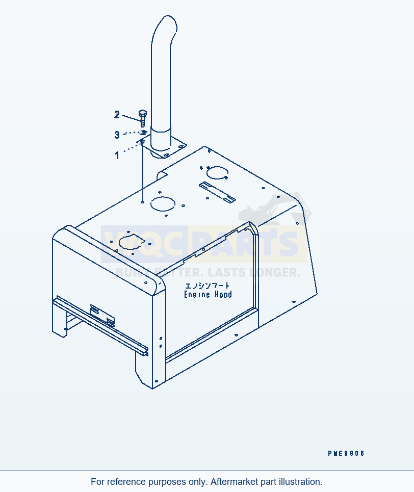 Komatsu WA180-3 Exhaust Pipe parts diagram