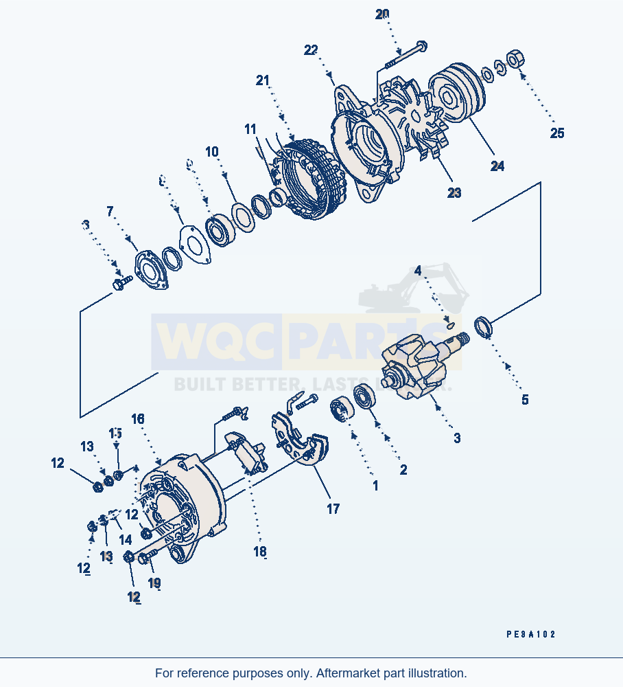 Komatsu WA180-3 Alternator (25A) (Inner Parts) parts diagram
