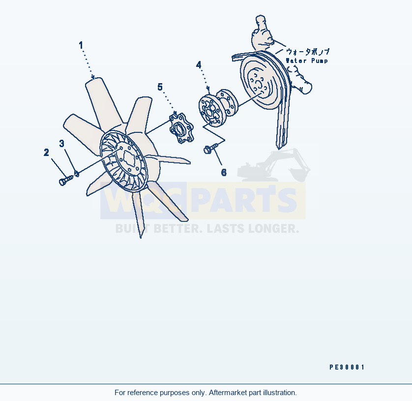 Komatsu WA180-3 Cooling Fan parts diagram