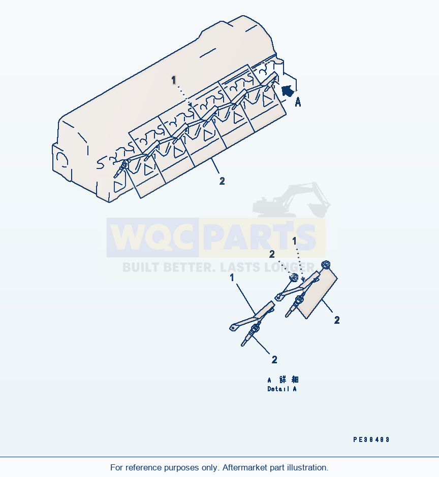 Komatsu WA180-3 Glow Plug parts diagram