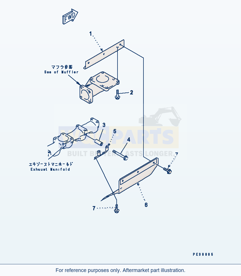 Komatsu WA180-3 Safety Guard parts diagram
