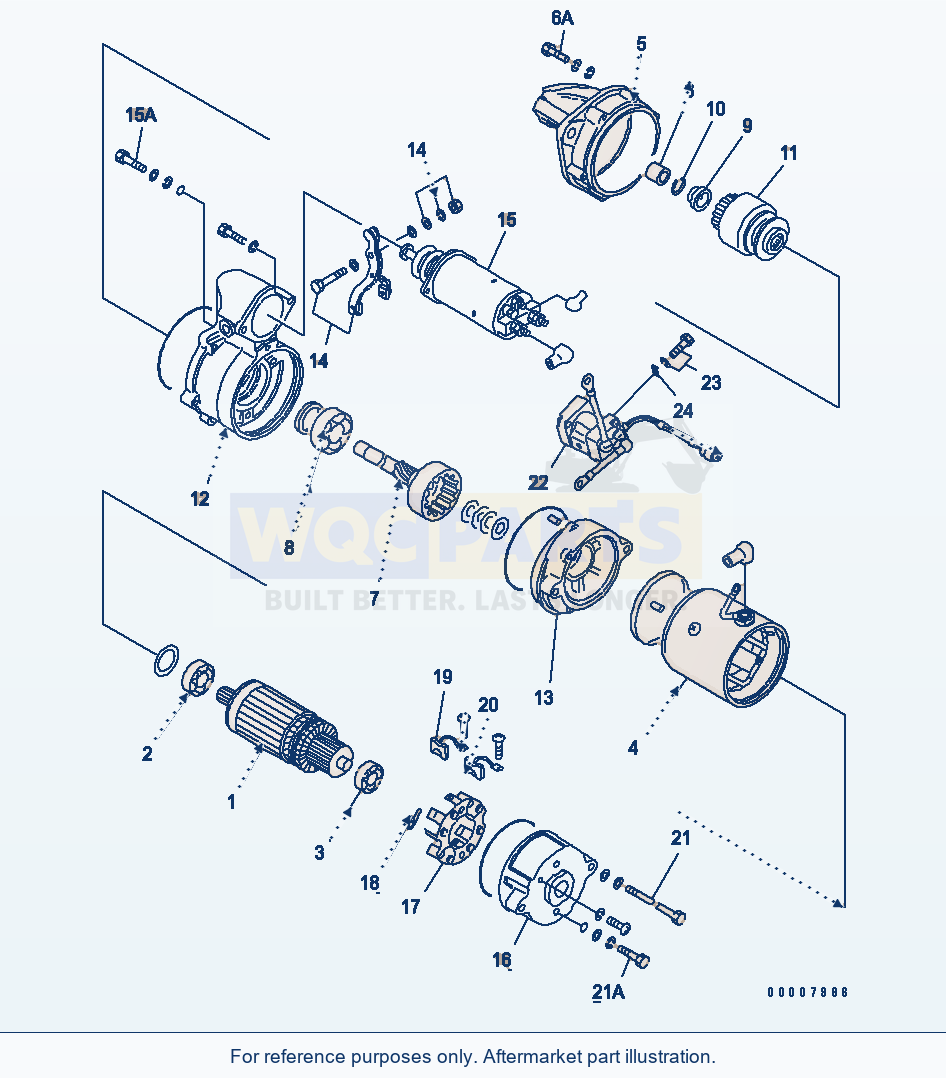 Komatsu WA180-3 Starting Motor (5.5Kw) (Inner Parts) parts diagram