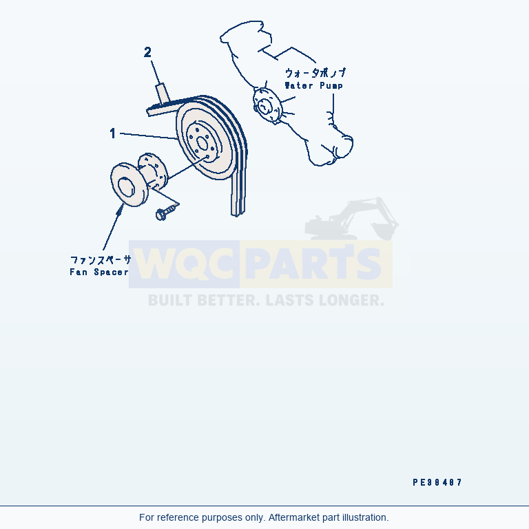 Komatsu WA180-3 Water Pump Pulley parts diagram