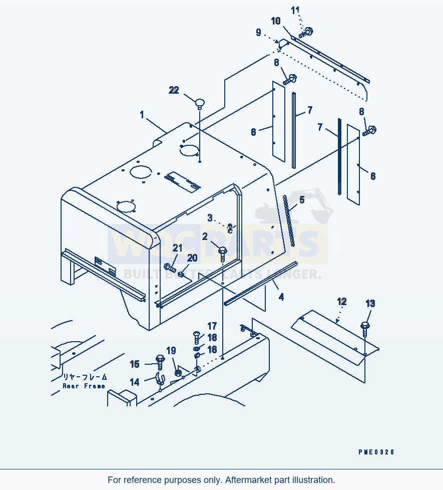 Komatsu WA180-3 Engine Hood(#50001-) parts diagram