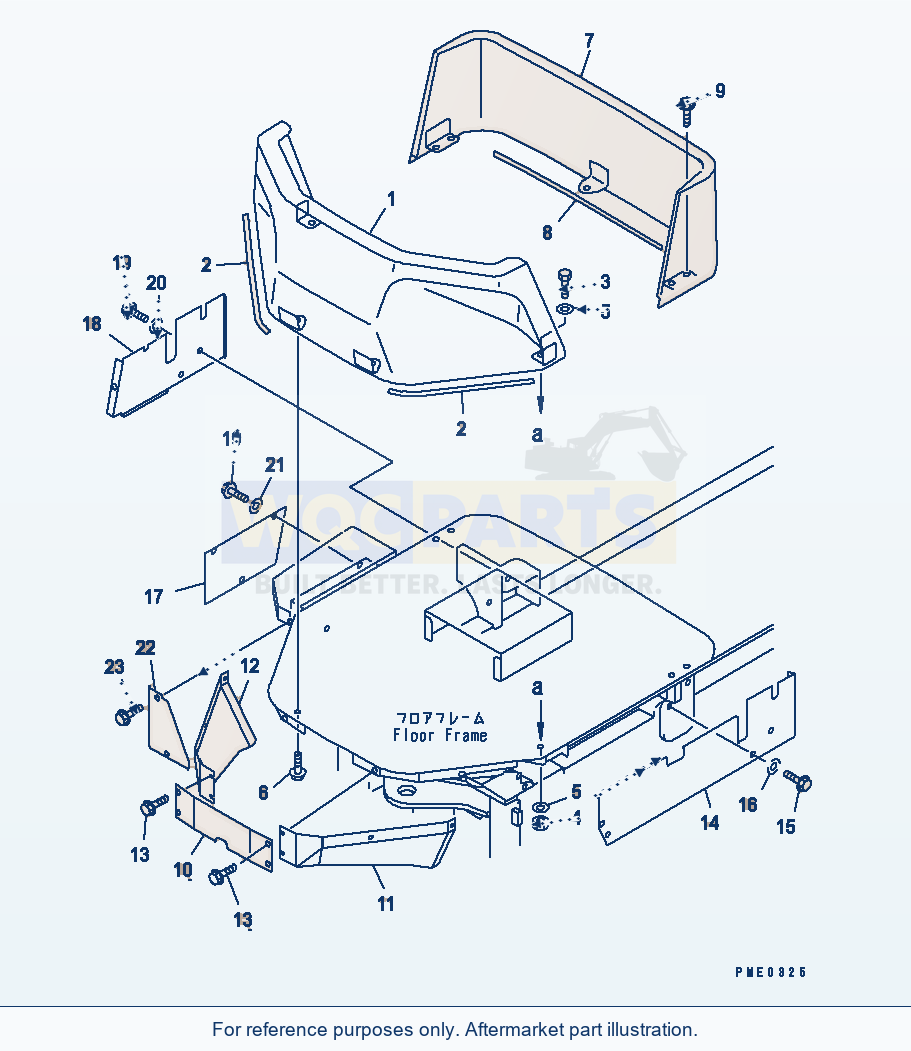 Komatsu WA180-3 Floor Cover And Guard (With Canopy)(#50001-) parts diagram