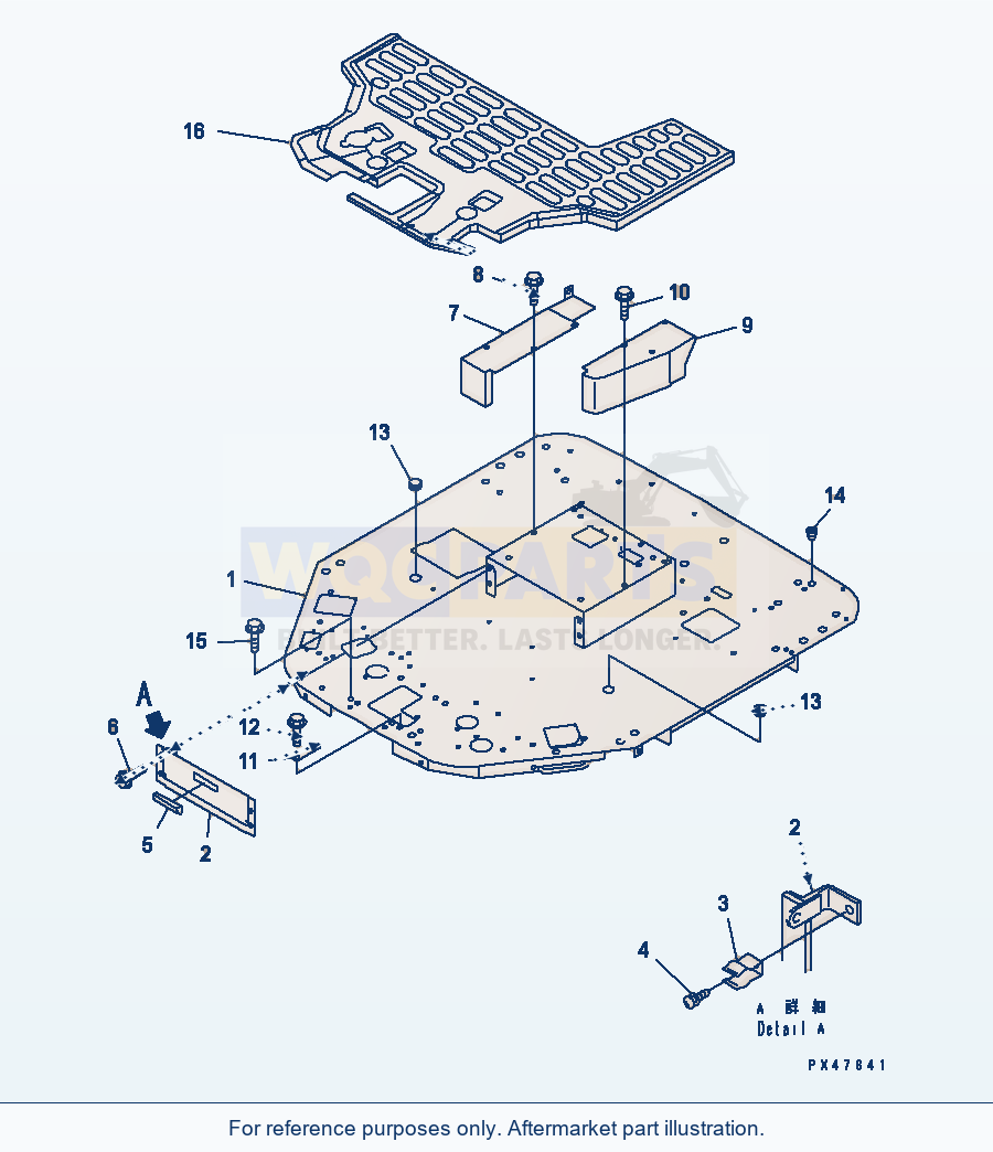 Komatsu WA180-3 Floor Frame (With Cab)(#50001-) parts diagram