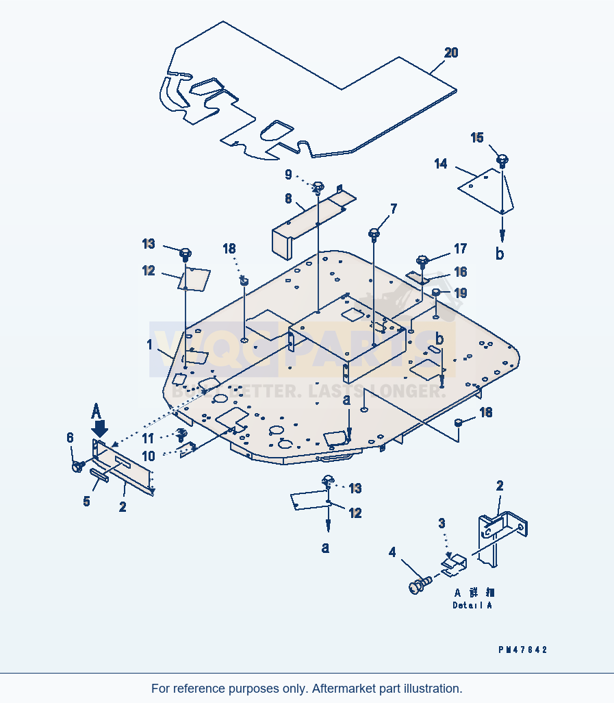 Komatsu WA180-3 Floor Frame (With Canopy)(#50001-) parts diagram