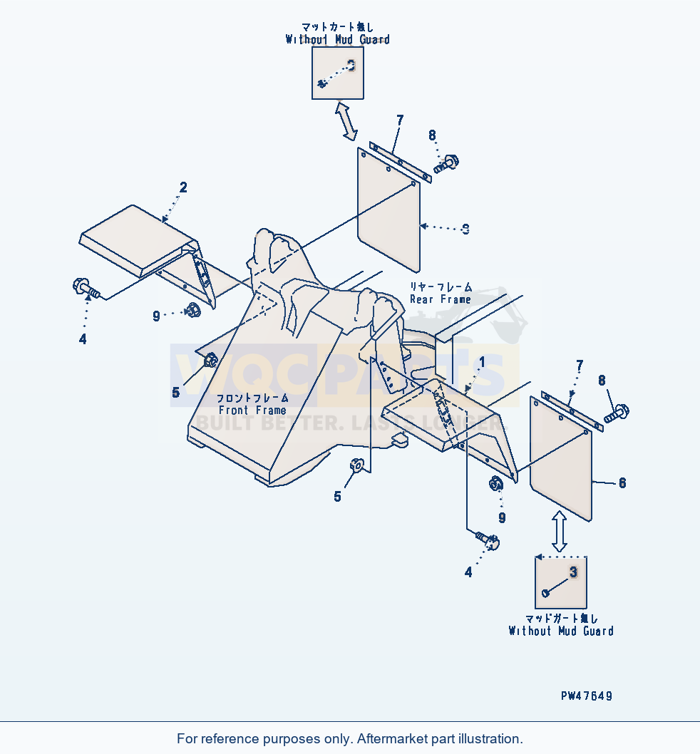 Komatsu WA180-3 Front Fender(#50001-) parts diagram