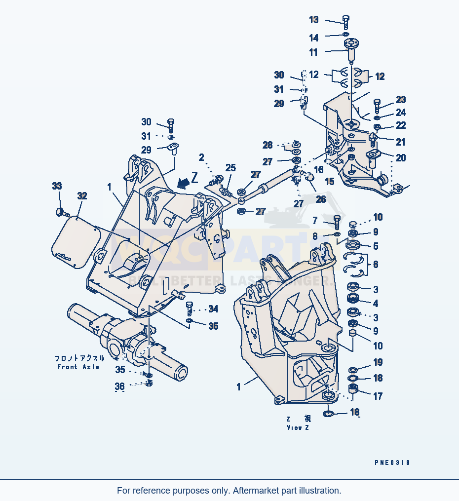 Komatsu WA180-3 Front Frame(#50001-) parts diagram