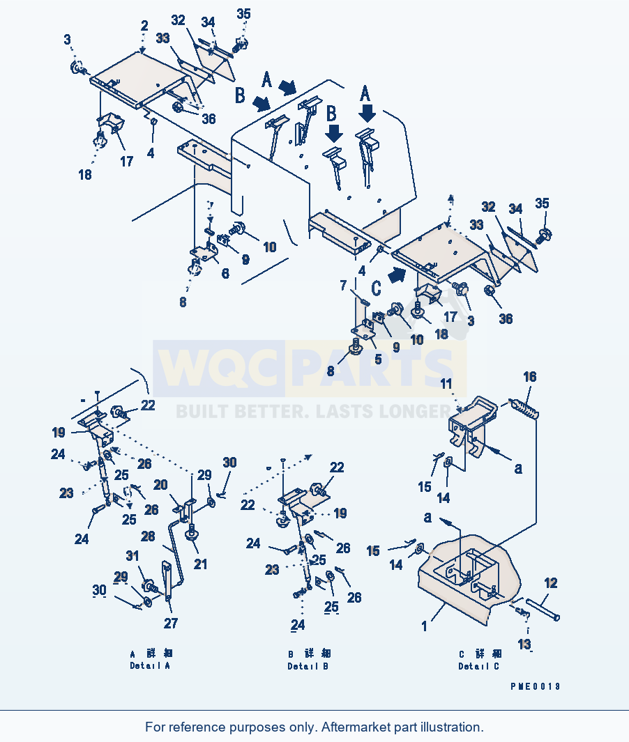 Komatsu WA180-3 Rear Full Fender(#50001-) parts diagram