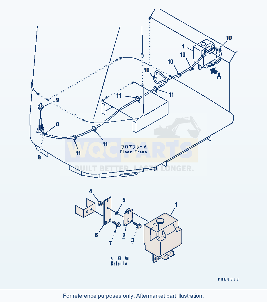 Komatsu WA180-3 Washer Tank (With Cab)(#50001-) parts diagram
