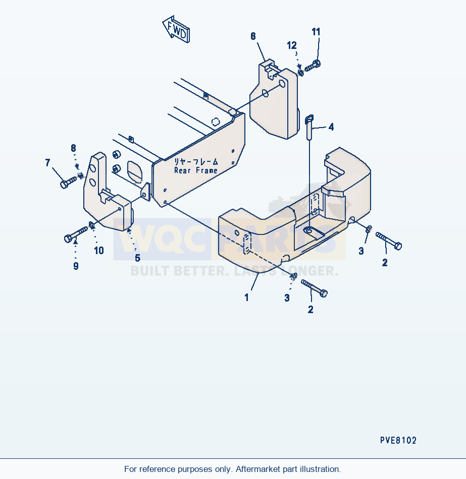 Komatsu WA180-3 Additional Counter Weight parts diagram