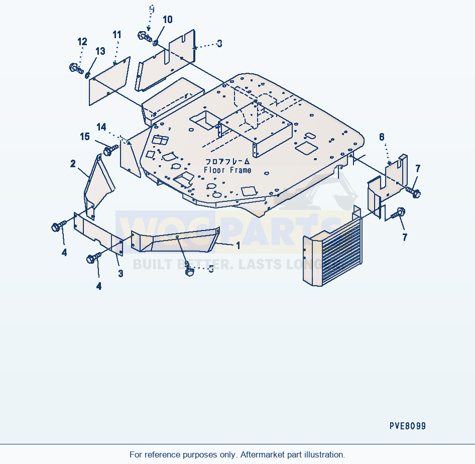 Komatsu WA180-3 Floor Cover (With Air Conditioner) (With Cab) parts diagram