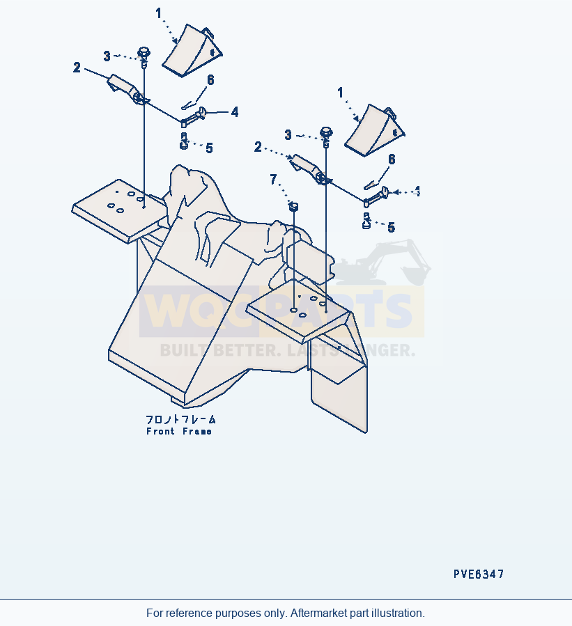 Komatsu WA180-3 Front Fender (Wheel Stopper) (Kohag) parts diagram