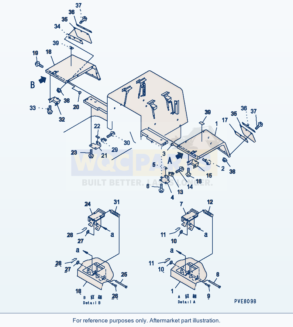 Komatsu WA180-3 Full Fender (Rear) parts diagram