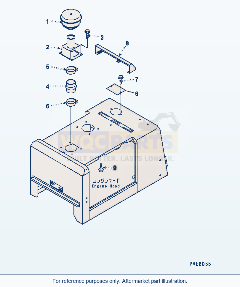 Komatsu WA180-3 Hood (Air Intake Pre Cleaner) (Kohag) parts diagram