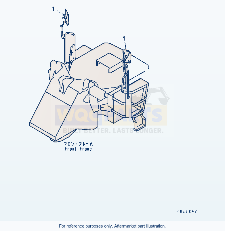 Komatsu WA180-3 Mirror (Handrail Mirror) (Without Cab) parts diagram