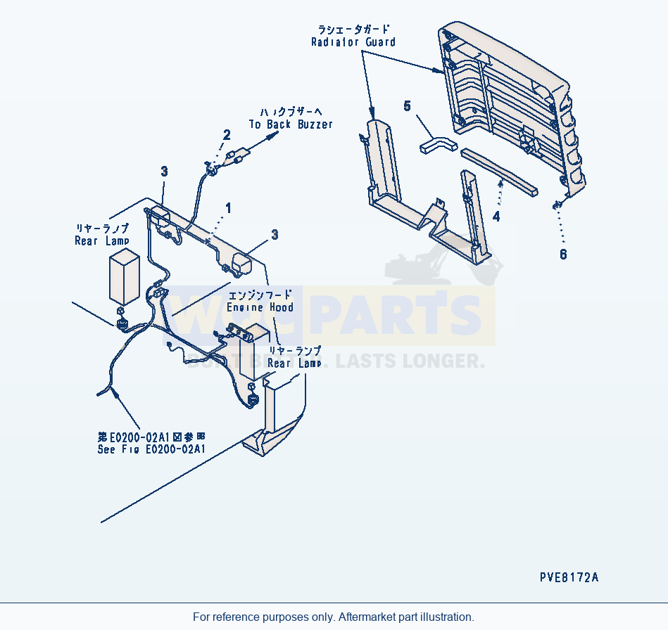 Komatsu WA180-3 Radiator Guard (Electrical System And Sheet) parts diagram