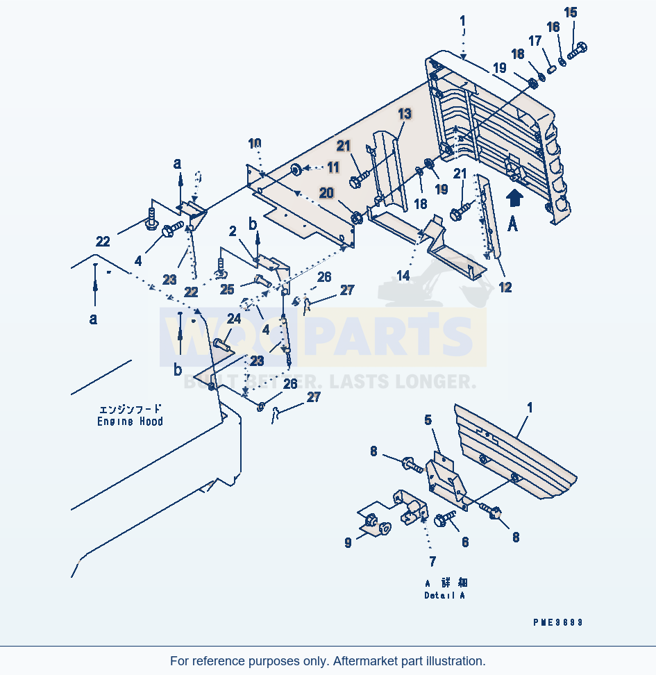 Komatsu WA180-3 Radiator Guard (Grille And Cover) (Kohag) parts diagram