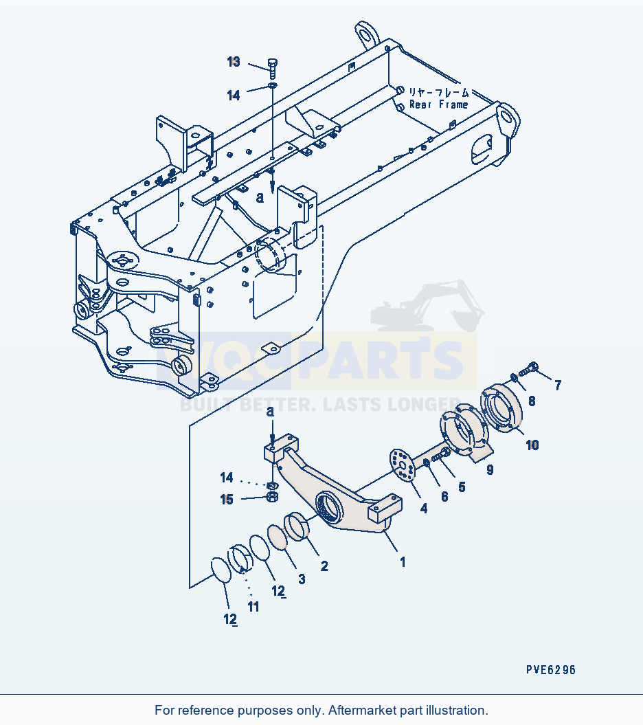 Komatsu WA180-3 Rear Axle Support Serial 53001-UP (M/C) parts diagram
