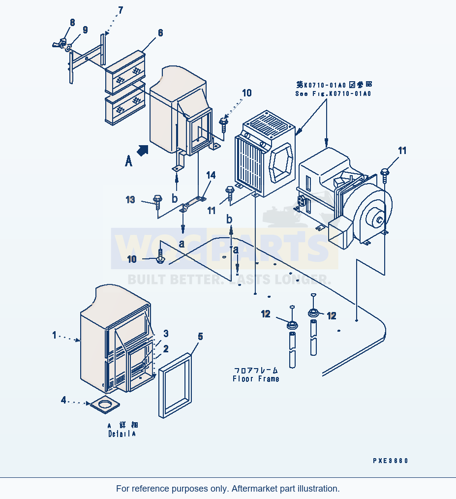 Komatsu WA180-3 Air Conditioner (Damper) Serial 53001-UP (M/C) parts diagram
