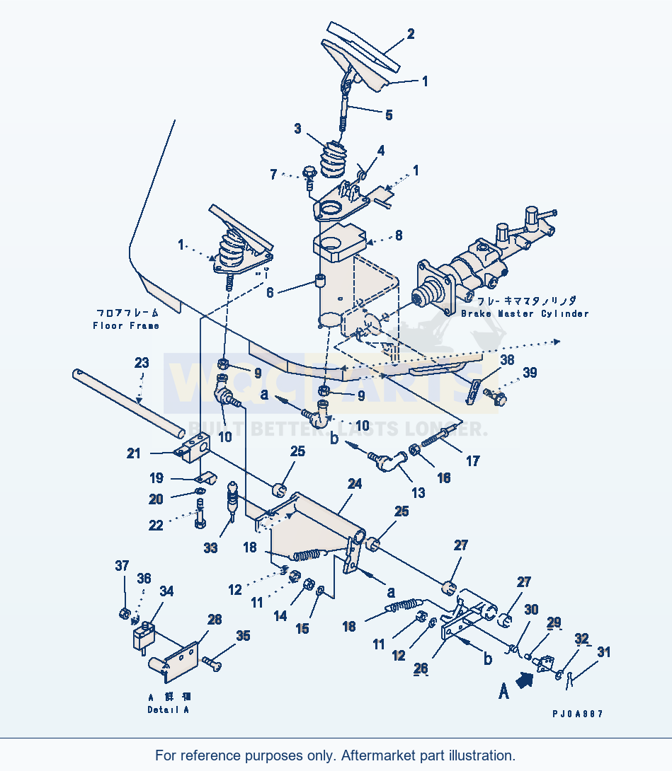Komatsu WA180-3 Brake Control (Control And Line)(#54334-) parts diagram
