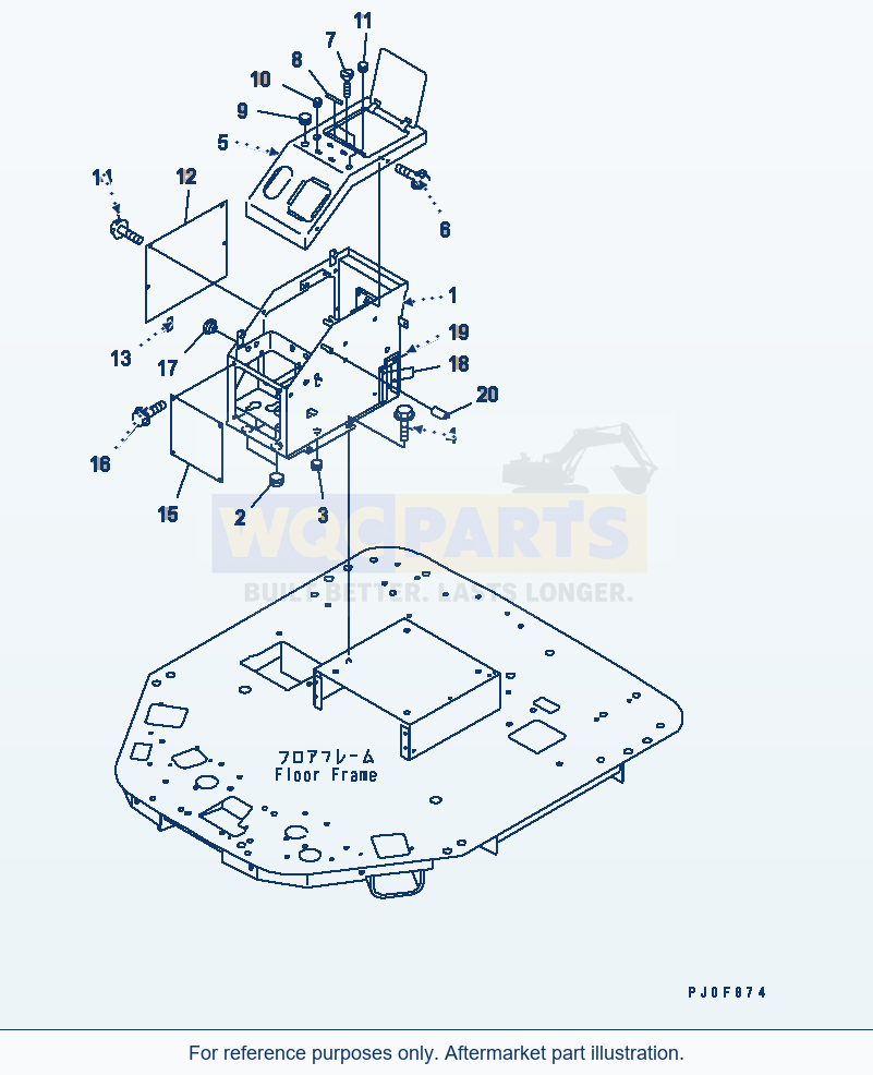 Komatsu WA180-3 Floor (R.H. Console Box)(#54334-) parts diagram