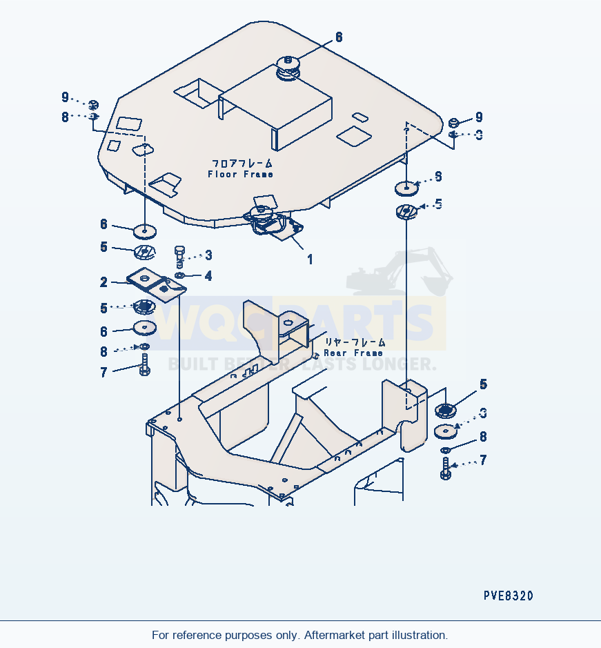 Komatsu WA180-3 Floor Support parts diagram