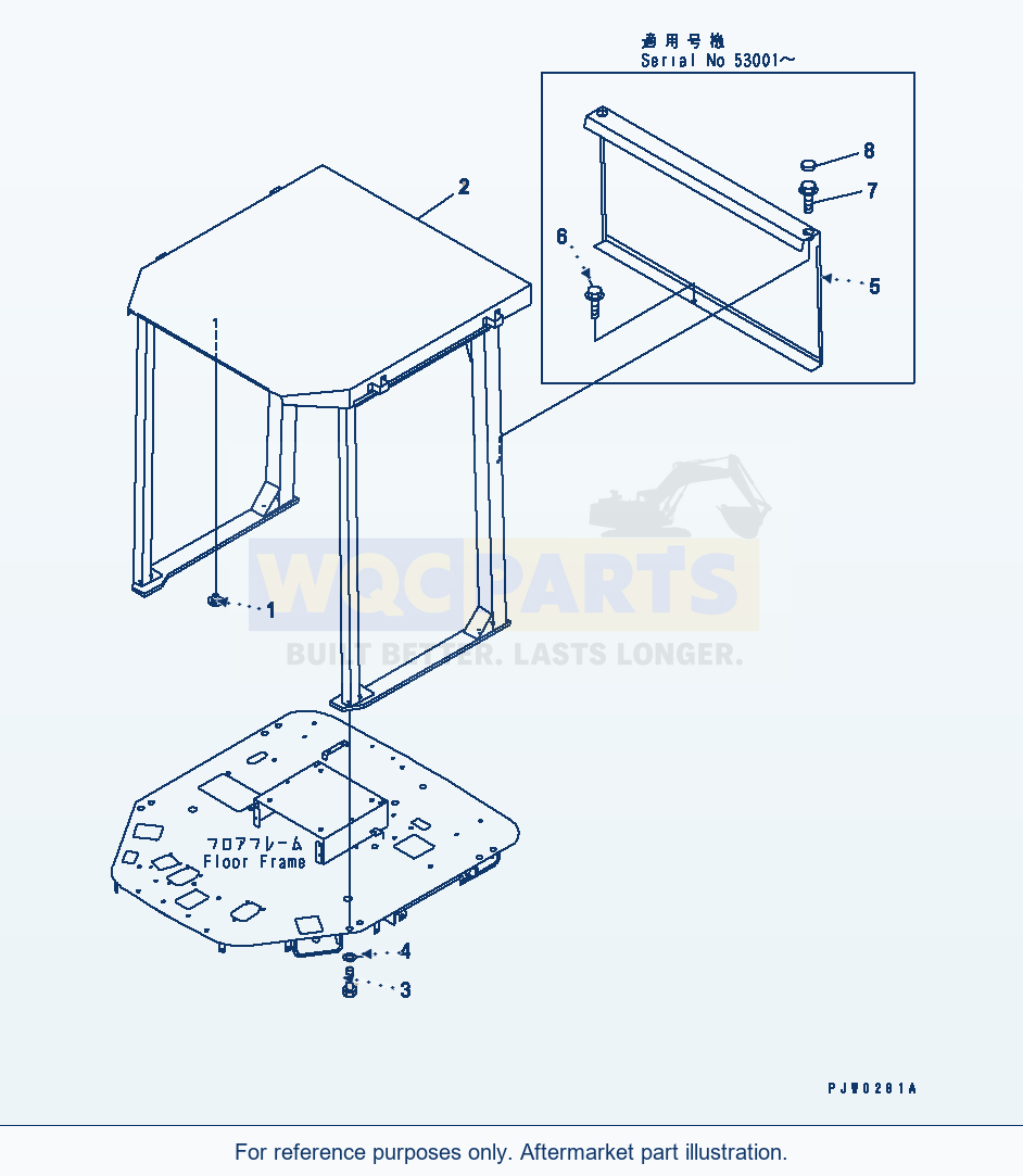 Komatsu WA180-3 Head Guard parts diagram