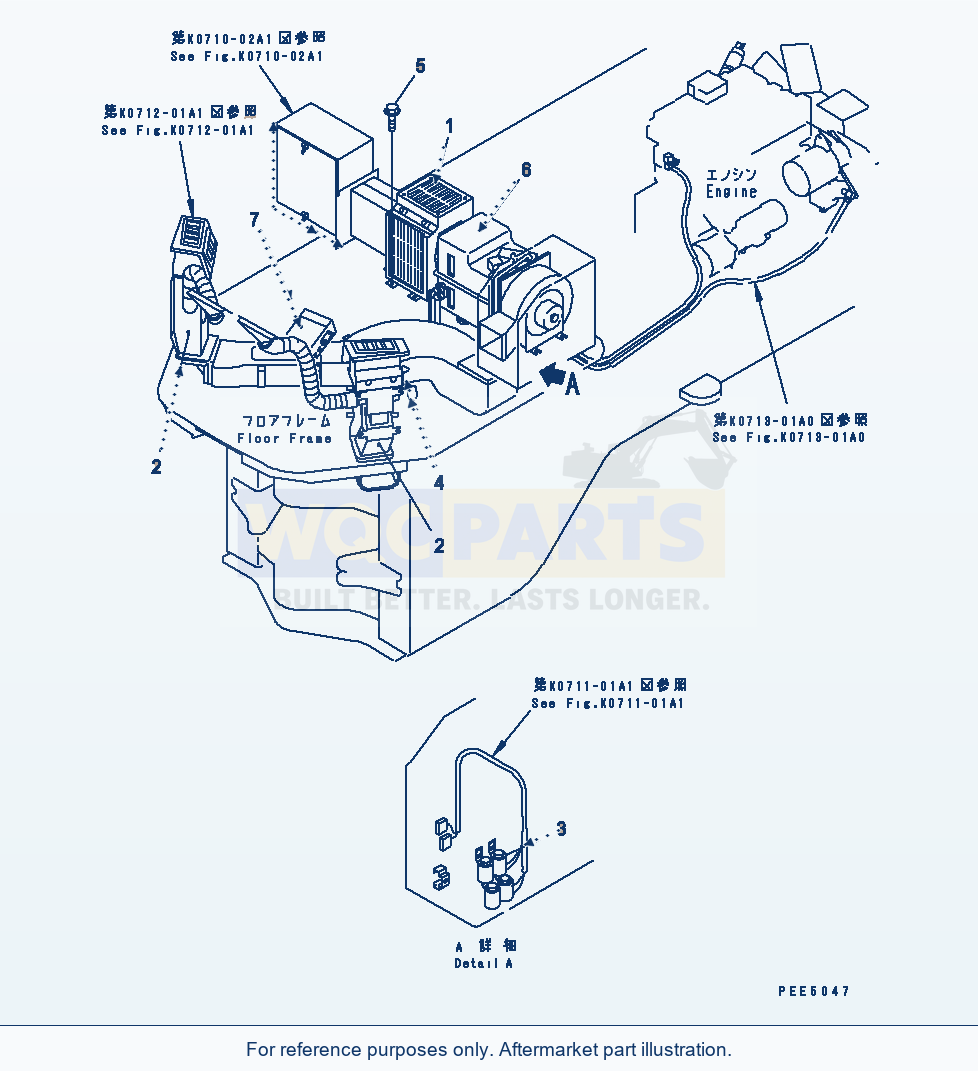 Komatsu WA180-3 Heater (Heater Unit) Serial 53001-UP (M/C) parts diagram