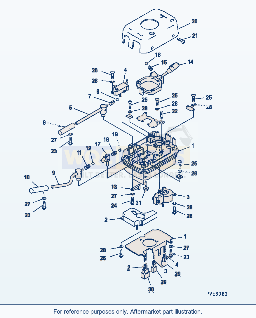Komatsu WA180-3 Transmission Control Switch (Kohag) parts diagram