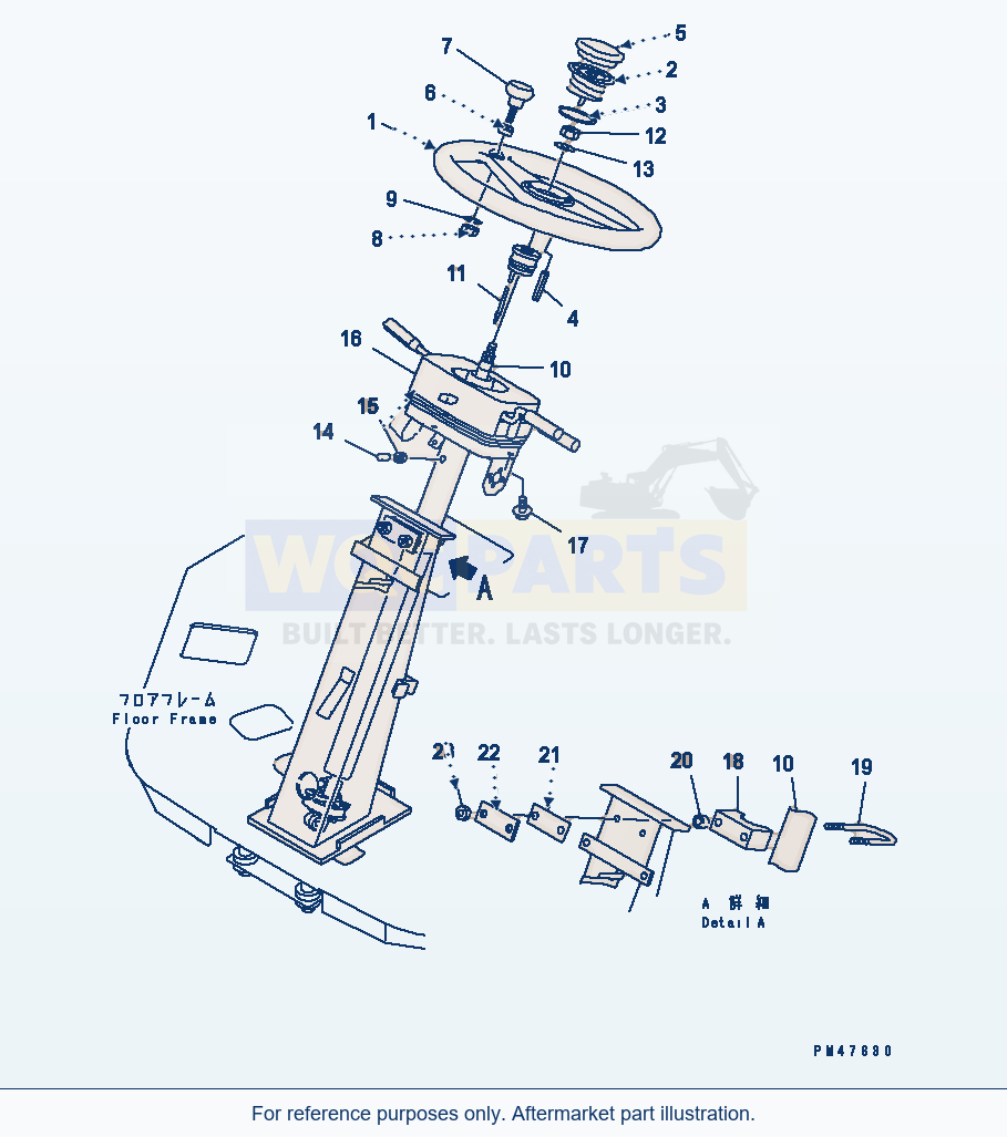 Komatsu WA180-3 Steering Wheel And Column(#50001-) parts diagram