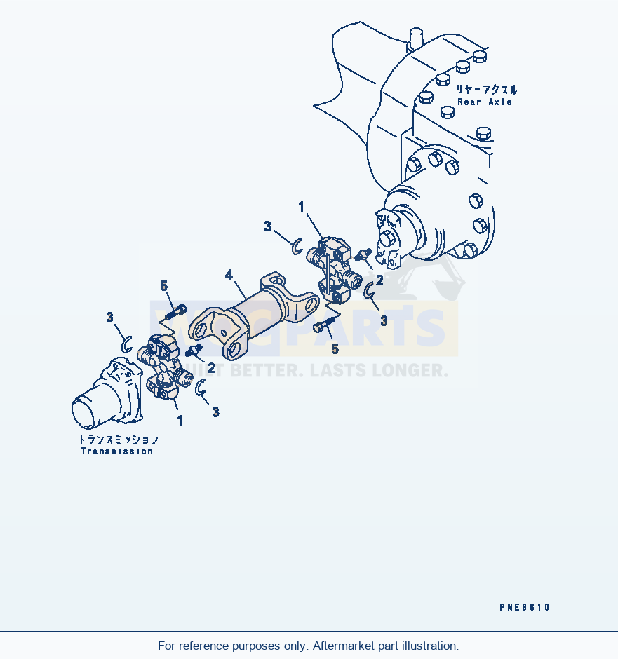 Komatsu WA180-3 Drive Shaft (Rear) Serial 53001-UP (M/C) parts diagram