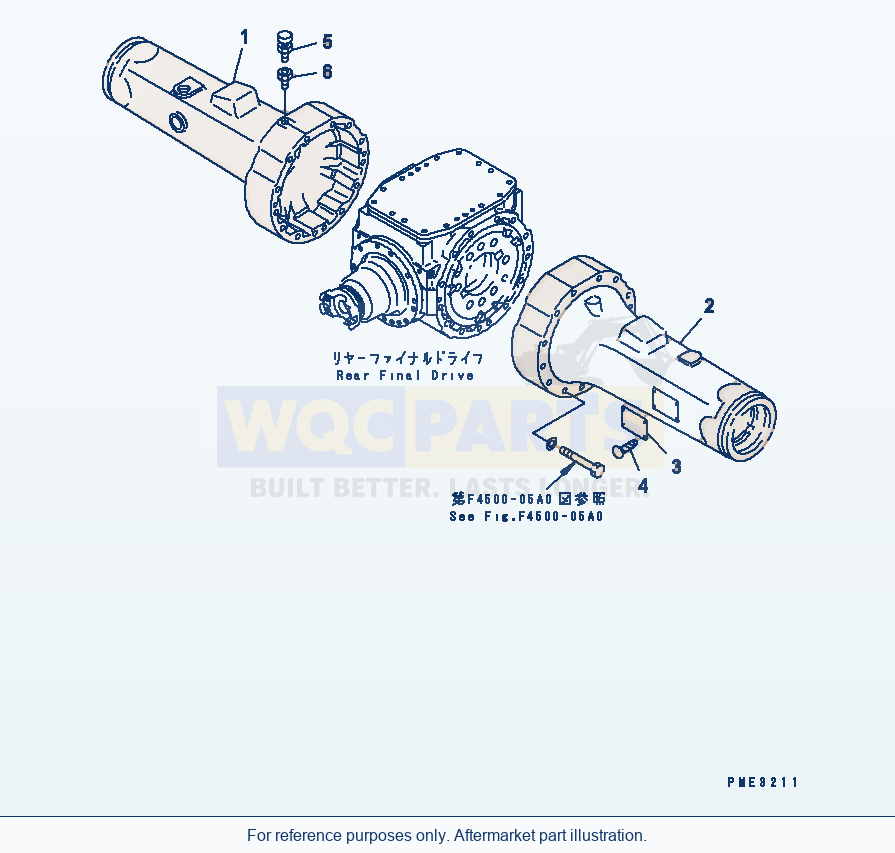 Komatsu WA180-3 Rear Axle (Housing) Serial 53001-UP (M/C) parts diagram