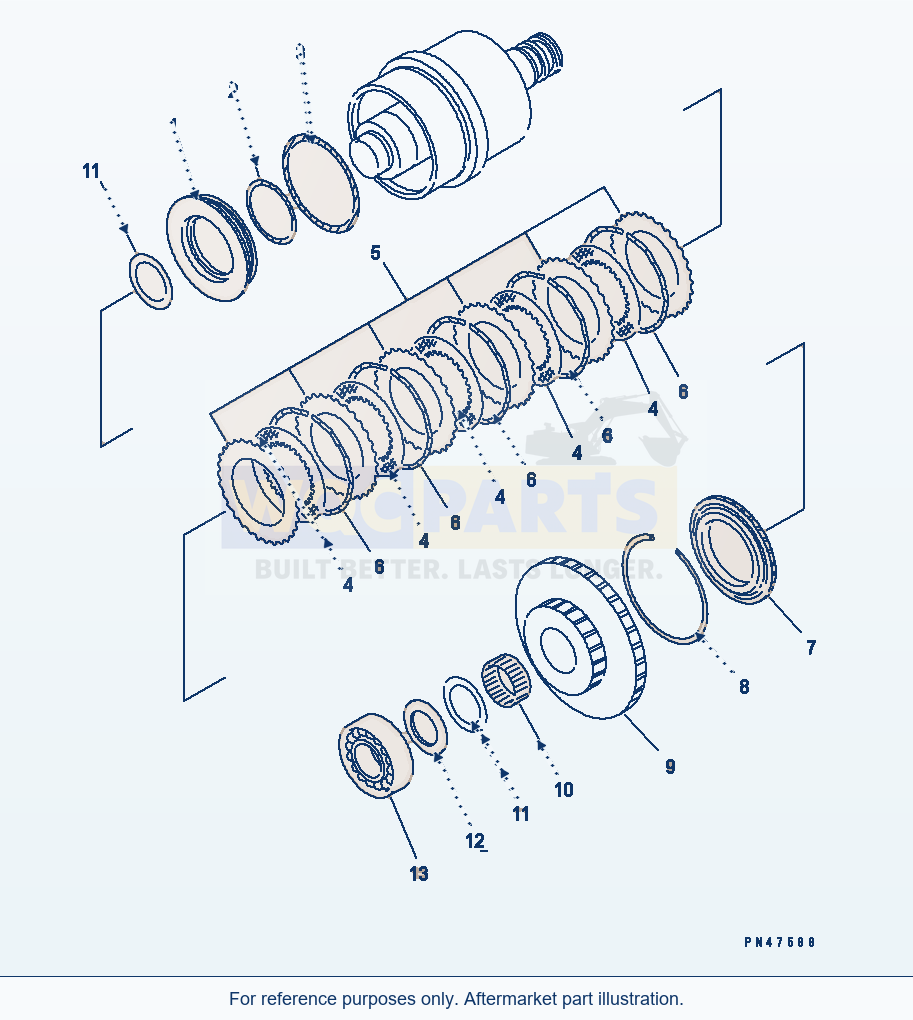 Komatsu WA180-3 Transmission (2Nd Clutch)(#50001-) parts diagram