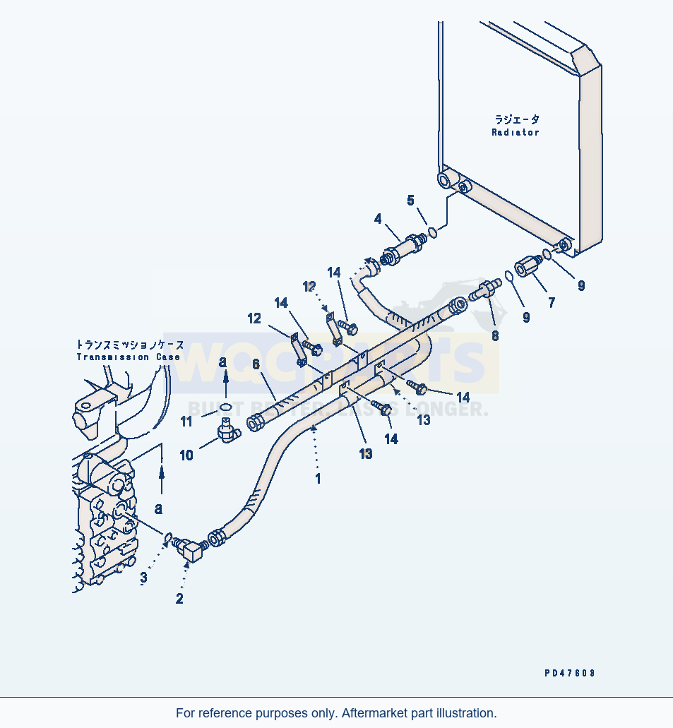 Komatsu WA180-3 Transmission Piping (Oil Cooler Line)(#50001-) parts diagram