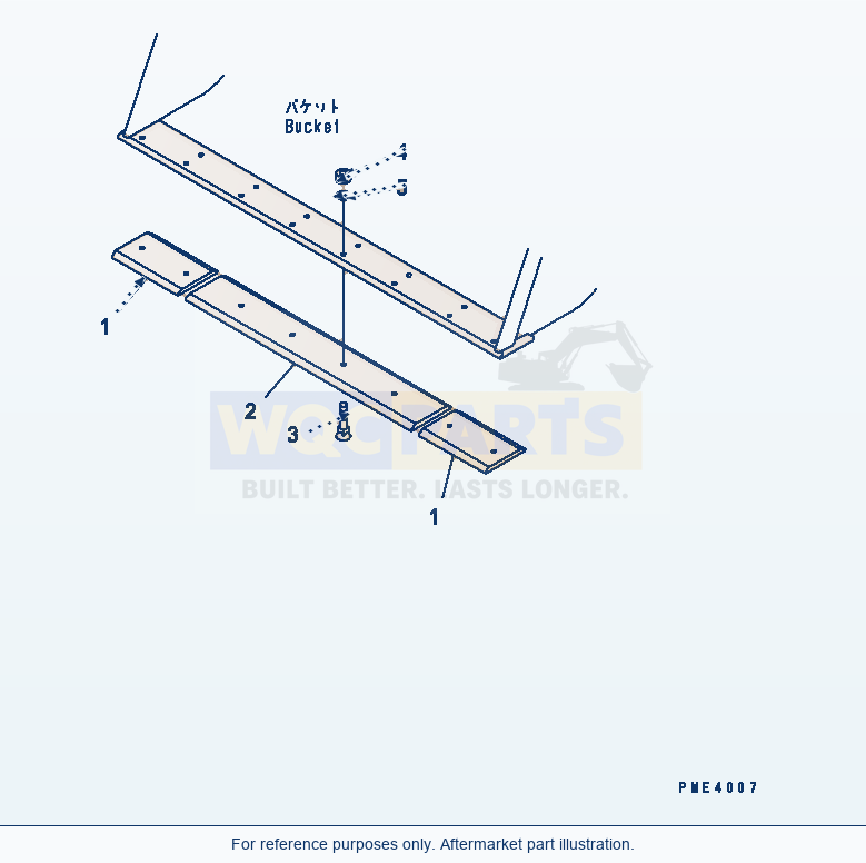 Komatsu WA180-3 Bolt On Cutting Edge Serial 53001-UP (M/C) parts diagram