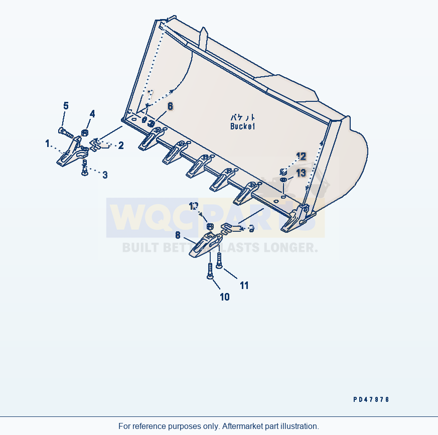 Komatsu WA180-3 Tooth(#50001-) parts diagram
