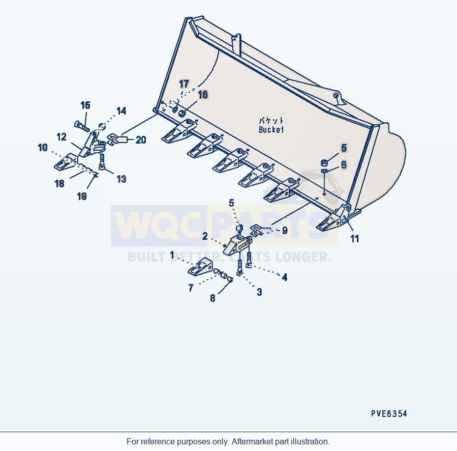 Komatsu WA180-3 Tooth Serial 53001-UP (M/C) parts diagram