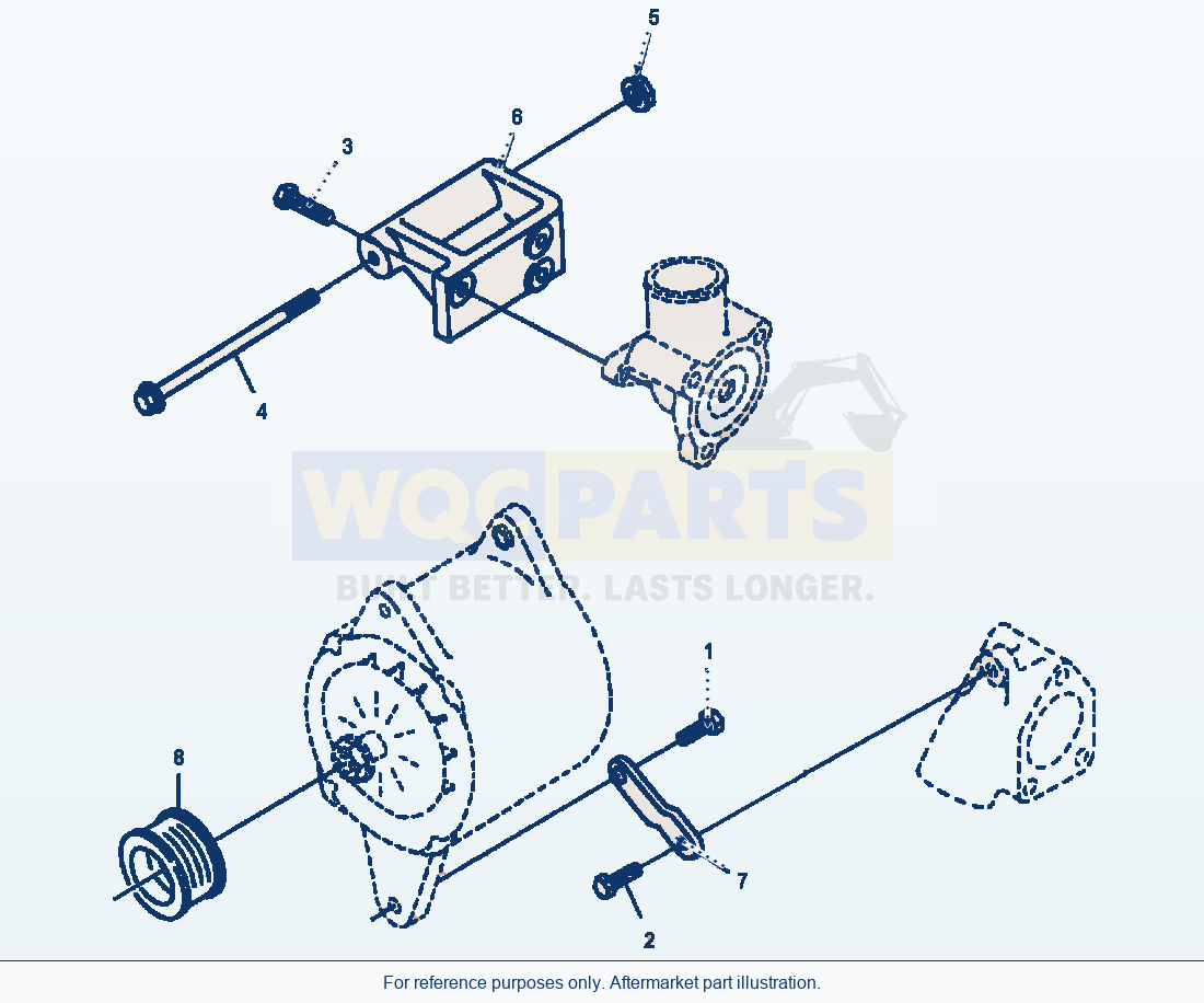 Komatsu WA180-3L Alternator Mounting parts diagram