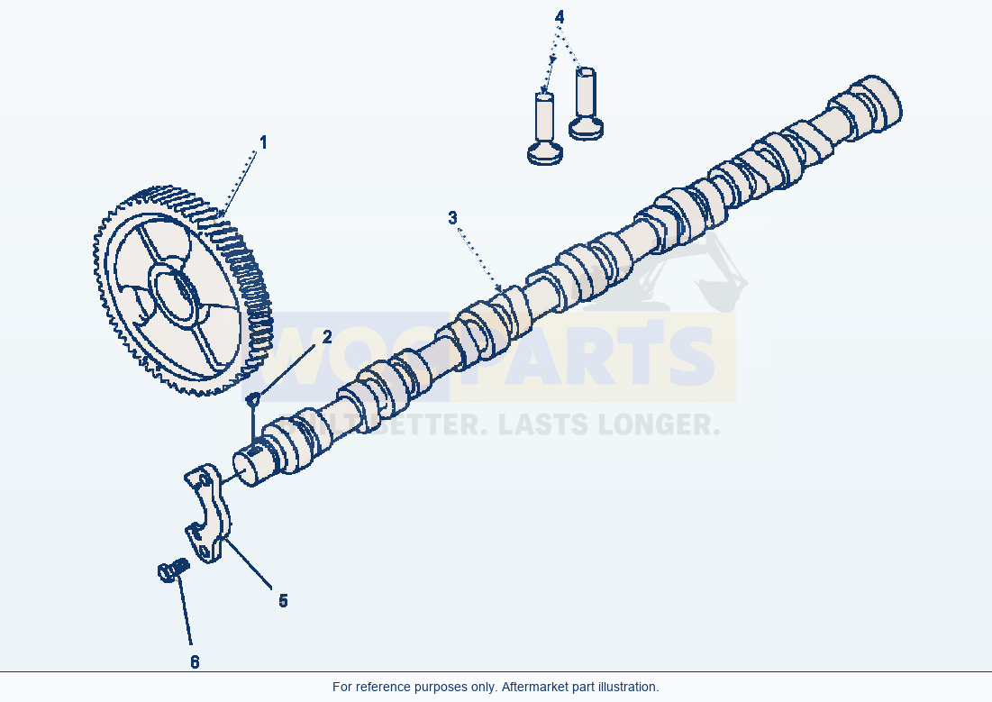 Komatsu WA180-3L Camshaft parts diagram