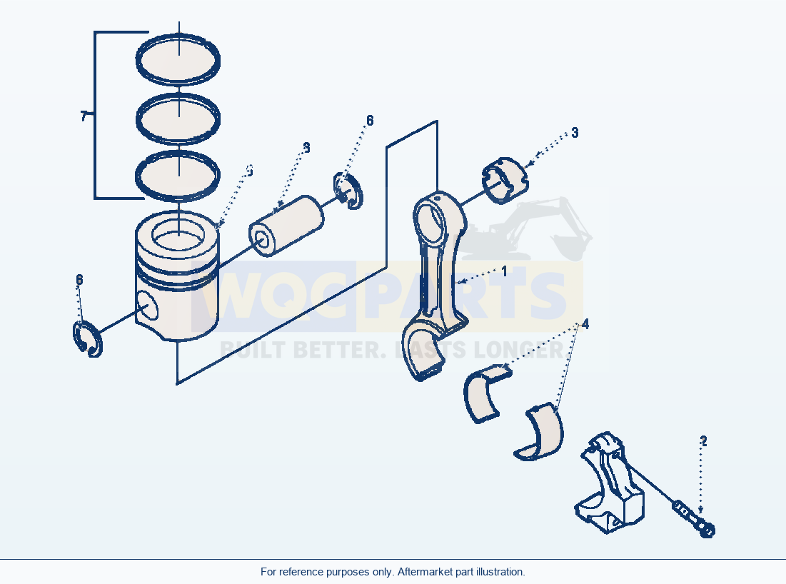 Komatsu WA180-3L Connecting Rod And Piston parts diagram