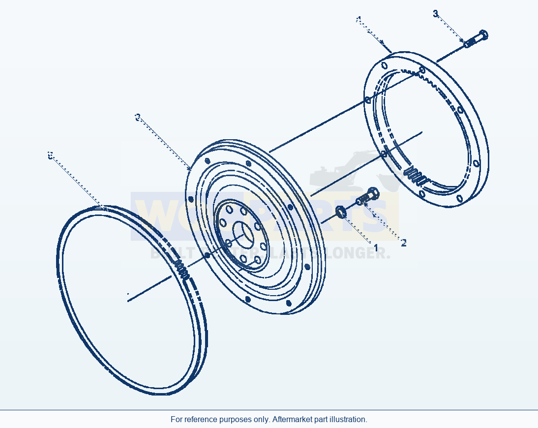 Komatsu WA180-3L Flywheel parts diagram