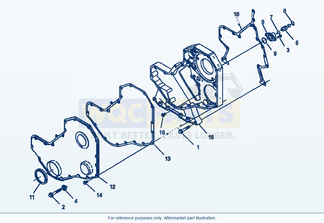 Komatsu WA180-3L Front Gear Cover parts diagram