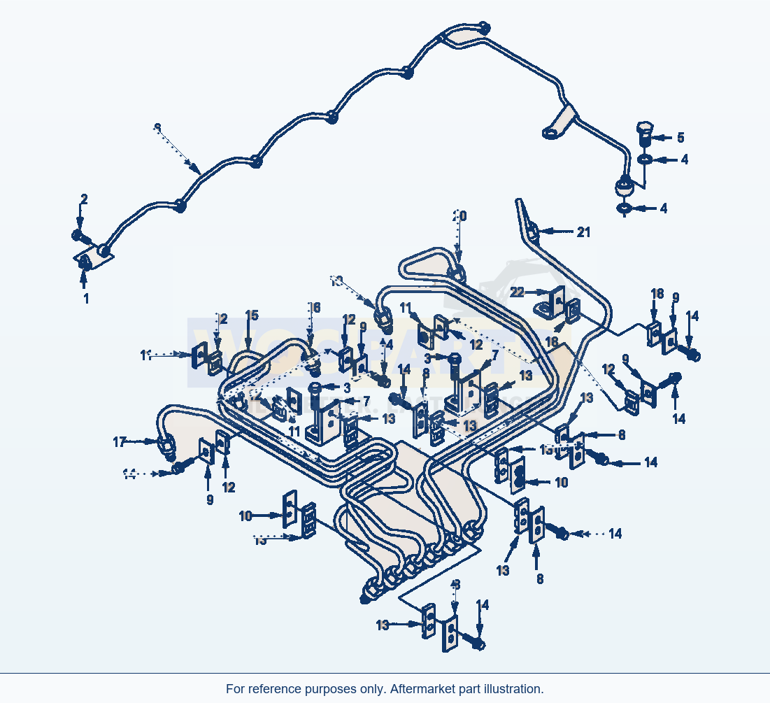 Komatsu WA180-3L Fuel Plumbing parts diagram